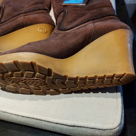 Gucci wedge high heel suede boots - Picture 6 of 6